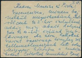 1944 Tábori posta levelezőlap légvédelmi üteg bélyegzéssel