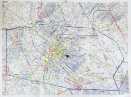 2019 Magyarország légiforgalmi térkép készítette a HM nonprofit kft ICAD 1:500 000 95x75 cm