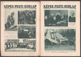 cca 1935 A Pesti Hírlap képes mellékletének 19 db repüléssel, léghajókkal, repülőgépekkel foglalkozó...