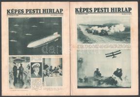 cca 1935 A Pesti Hírlap képes mellékletének 19 db repüléssel, léghajókkal, repülőgépekkel foglalkozó...