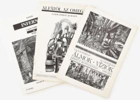 Lajos Ferenc 3 db mappája: Alfától az omegáig. Lajos ferenc 26 rajza, Készült 50 pld., Álmok, Víziók. 15 grafika. Készült 50 pld., Dante - Inferno. Lajos Ferenc 26 rajza. Készült 50 számozott példányban Kisebb sérüléssel Mind kiadói mappában