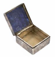 Ezüst (Ag) gyógyszeres dobozka köves tetővel, jelzett br 15,5 g 2,5x2,5 cm