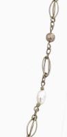 Ezüst (Ag) nyaklánc gyöngy díszítéssel jelzett 5,2 g 44 cm