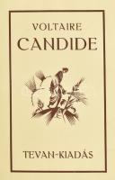 Voltaire: Candide vagy az optimizmus. Ford: Kemény Gábor Békéscsaba, 1924., Tevan, 188+1 p. A címlap és a szövegképek Kolozsvári Sándor eredeti fametszetei. Korabeli félbőr-kötés, kopott borítóval. Megjelent 550 számozott példányban. De ez számozatlan példány.