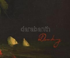 Domány jelzéssel: Csendélet. Olaj, vászon, jelzett. Sérült Fakeretben, 53x60 cm