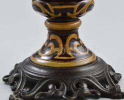 Szeecessziós fajansz petróleum lámpa, burával. Jelzés nélkül, hibátlan