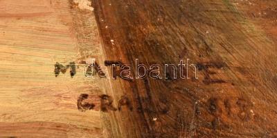 Markó Ernő (1868-1945): Grado, Olaszország, 1918. Olaj, karton, jelezve jobbra lent, sérült, 34×45 c...