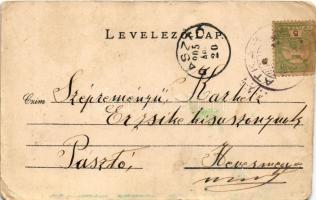 1905 Atkár, Templom és falu részlet (vágott / cut)