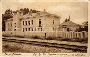 1937 Fonyód, Fonyód-Bélatelep; Budapest Székesfőváros Erzsébet leányárvaházának üdülőtelepe, vasút (fl)