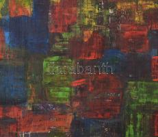 Olvashatatlan jelzéssel: Színes kompozíció. Olaj, vászon. Fakeretben. 56x43,5 cm