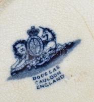 cca 1880 Douglas Cauldon England tányér, máz alatti kék festéssel, d: 20,5 cm