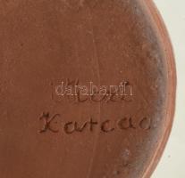 Miska kancsó. Mázas kerámia, jelzett, hibátlan 29 cm