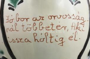 Miska kancsó. Mázas kerámia, jelzett, hibátlan 29 cm