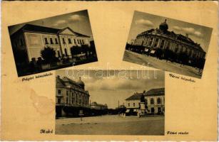 1944 Makó, Polgári leányiskola, Városi bérpalota, Fő tér (fl)