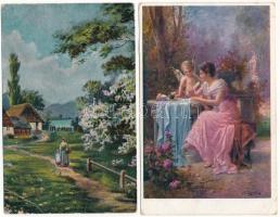 29 db RÉGI művészlap / 29 pre-1945 art postcards