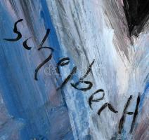 Scheiber jelzéssel: Portré. Olaj, farost. 69x60 cm