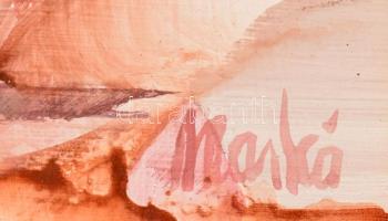 Markó Erzsébet (1947-): Álomvilág. Olaj, farost, jelezve jobbra lent, hátoldalán címkén feliratozott...