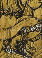 Xantus Gyula (1919-1993): Vonzódás, 1986. Vegyes technika, farost. Jelezve jobbra fent, hátoldalán a...