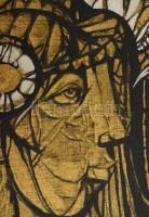 Xantus Gyula (1919-1993): Vonzódás, 1986. Vegyes technika, farost. Jelezve jobbra fent, hátoldalán a...