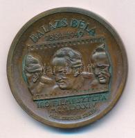 Kalmár Márton 1984. "Balázs Béla 1884-1949 Író, filmesztéta - MÉE Szegedi Szervezete" bronz emlékérem (42,5mm) T:UNC patina Adamo SG11