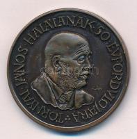 Lantos Györgyi: 1986. "Tornyai János halálának 50. évfordulójára / Hódmezővásárhely Városi Tanács MÉE" kétoldalas bronz emlékérem (42,5mm) T:UNC