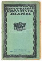 1913 A Tevan-kiadás könyveinek jegyzéke 16p. Elvált papírborítóval