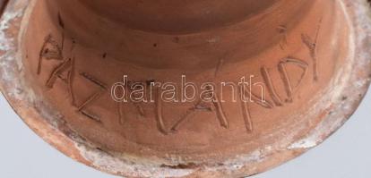 Pázmándy Antal: Arcképes kaspó. Jelzéssel, arc orránál egy az alkotó által eszközölt javítással, m: ...