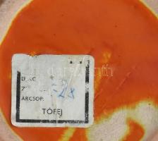 Tófej kerámia váza. Kézzel festett, jelzett, hibátlan 30 cm