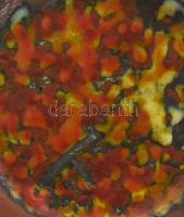 Tófej kerámia váza. Kézzel festett, jelzett, hibátlan 30 cm