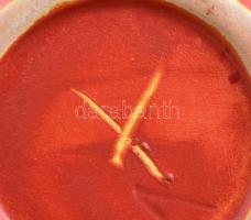 Tófej kerámia váza. Kézzel festett, jelzett, hibátlan 11 cm