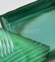 Malachit üveg dobozka. 10x12 cm