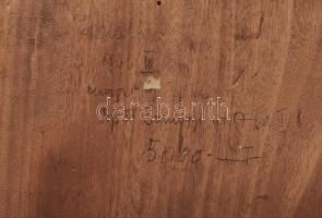 Lengyel Gergely Géza: Haláltánc. Stancolt, domborított fém lapok, préselt fa táblára applikálva. Hát...