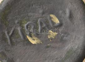 Király kerámia hamutál kézzel festett, jelzett, hibátlan d: 15 cm