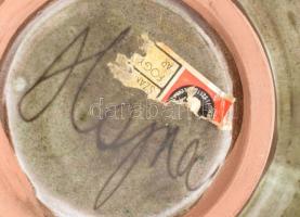 Hajnal kerámia tálka . Mázas, kézzel festett, jelzett, hibátlan d: 15 cm