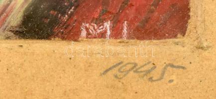 Moldován István (1911-2000): Női arc Olaj, papír. jelzett 24x20 cm Keretben