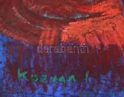 Kozma István (1937-2020): Erdélyi népviselet. Olaj, farost, jelzett, 85×55 cm. Keretben