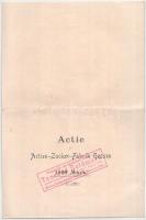 Német Birodalom / Hessen 1899. "Hesseni Cukorgyár" részvénye 1500M-ról bélyegzésekkel T:F ...