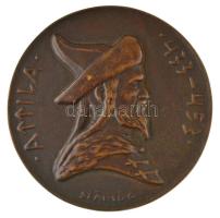 Szántó Gergely (1886-1962) DN "Attila 433-453 / Isten ostora" kétoldalas öntött bronz emlékérem (52mm) T:AU