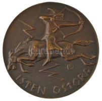 Szántó Gergely (1886-1962) DN "Attila 433-453 / Isten ostora" kétoldalas öntött bronz emlé...