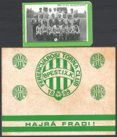 cca 1961 Fradi tétel: Labdarúgás c. lap 2 db Fradival foglalkozó száma, FTC emléklap, naptár