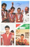 1988 Szöuli olimpiai bajnokok által aláírt plakát Martinek, öttusa csapat, GyulaI Zsolt, stb 60x80 c...