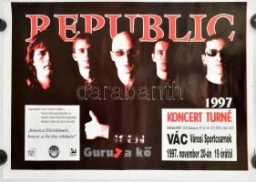 Republic együttes nagy méretű plakát a zenekar tagjainak aláírásaival 90x60 cm