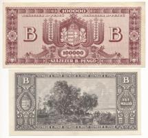 1946. 100.000BP + 1.000.000BP T:VF,F szép papír