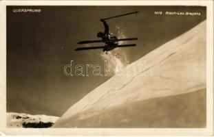 Quersprung / Cross ski jump, winter sport. Photo Risch-Lau, Bregenz 1476. (EK)