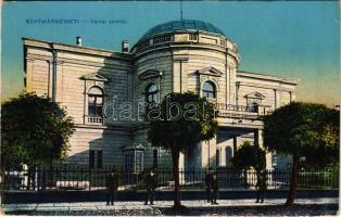 1915 Szatmárnémeti, Szatmár, Satu Mare; Városi színház. Vasúti levelezőlapárusítás / theatre (EK)