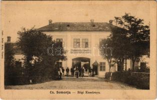 Somorja, Csallóköz-Somorja, Somorin, Samorín; Régi kaszárnya, laktanya. Gelber Miksa kiadása / K.u.K. Divisions-Artillerie Regiment N. 14 / K.u.K. military barracks with soldiers (fl)