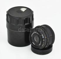 Industar-50 3,5/50 (50 mm f/3.5) fényképezőgép objektív, tokban (a tok kissé sérült)