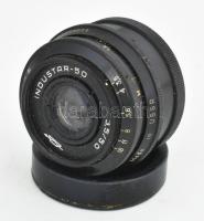 Industar-50 3,5/50 (50 mm f/3.5) fényképezőgép objektív, tokban (a tok kissé sérült)