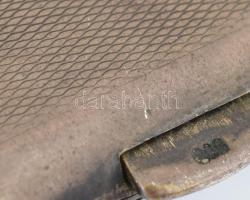 Ezüst (Ag) cigarettatárca. sérült zománc díszítéssel, jelzett, 111 g 8x10 cm