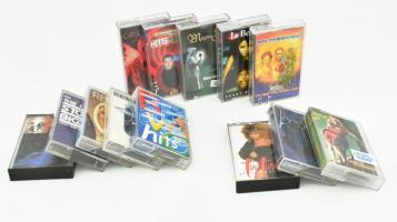 13 darab kazetta, közte Tina Turner, Scatman's world, Rolling Stones, Meat Loaf